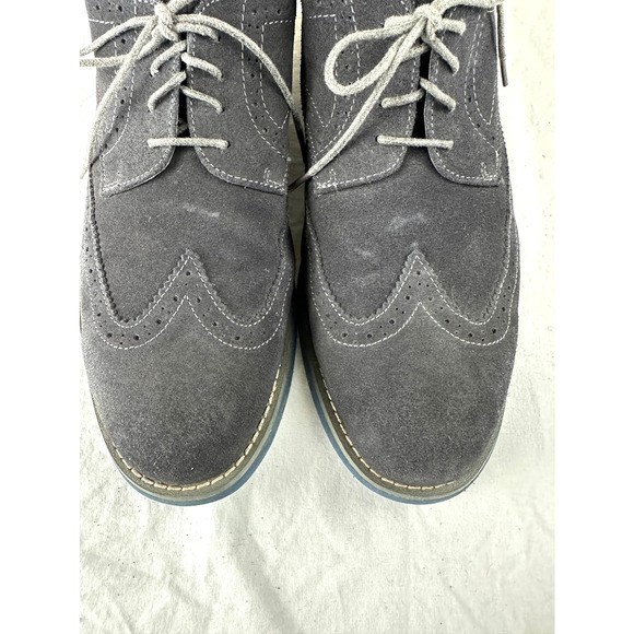 Josef Abboud Gray Grey Suede Oxford Shoe Size 12 - Picture 5 of 9